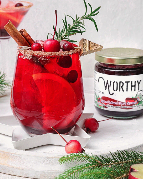 Worthy’s Holiday Pomegranate & Berry Mocktail