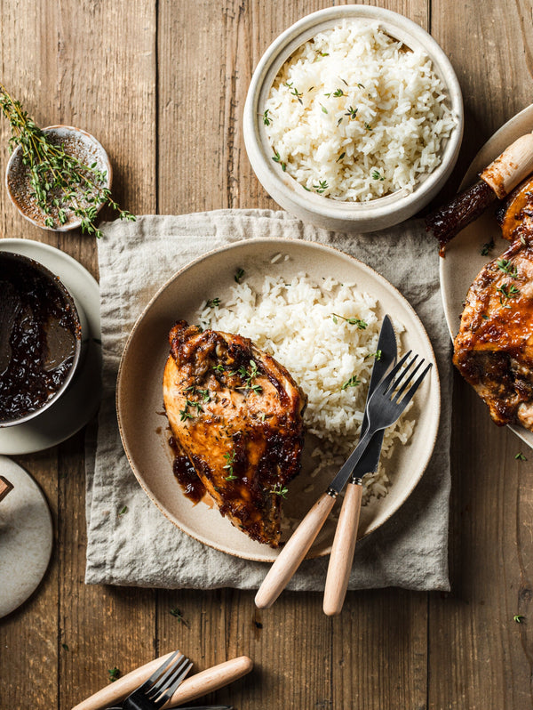 Worthy’s Baked Rhubarb Glazed Chicken